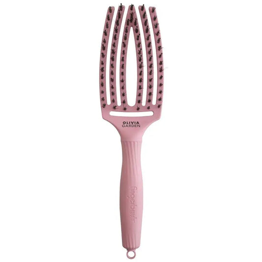 Lenktas šepetys plaukams Olivia Garden Fingerbrush Combo Think Pink Soft Pink Medium, pastelinės rožinės spalvos - Boku | Veido priežiūra | Plaukų priežiūra | Kūno priežiūra | Nemokamas pristatymas nuo 50EUR