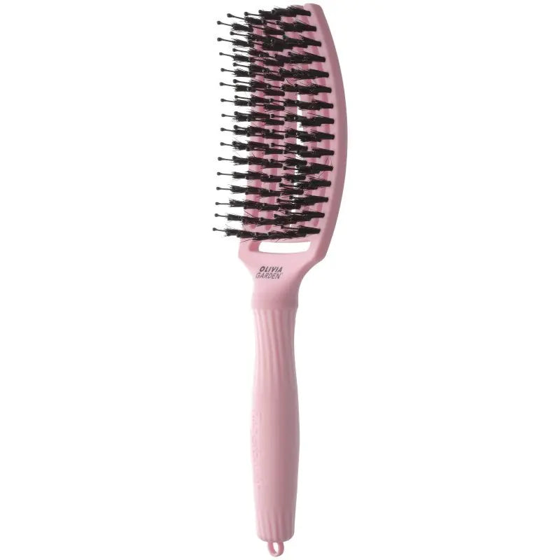 Lenktas šepetys plaukams Olivia Garden Fingerbrush Combo Think Pink Soft Pink Medium, pastelinės rožinės spalvos - Boku | Veido priežiūra | Plaukų priežiūra | Kūno priežiūra | Nemokamas pristatymas nuo 50EUR